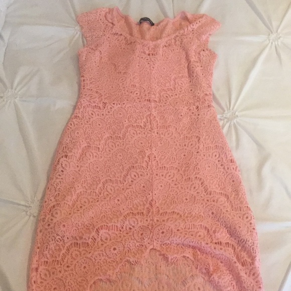 Lace peach coloured mini dress - Picture 1 of 1